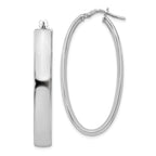 Sophia Jewelers Sterling Silver Oval Hoop Earrings with Rhodium Finish