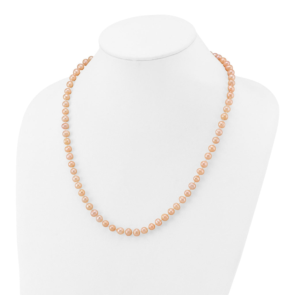 14K Gold Filled 6-7mm Pink Cultured Freshwater Pearl Necklace