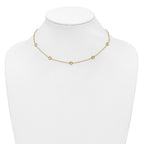 14K Polished Circle Station w/2in Ext. Necklace
