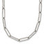Chisel Stainless Steel Polished Elongated Open Link Paperclip 15 inch Necklace with 2 inch Extension