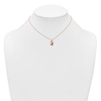 Sterling Silver Rose-tone Polished White and Rainbow Enameled Unicorn Childrens 14 inch Necklace
