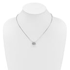Sterling Silver Rhodium-plated Five Moveable CZ Rings 18 inch with 2 inch Extension Necklace