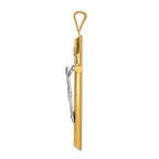 14k Two-Tone Polished Hollow Crucifix Pendant by Sophia Jewelers