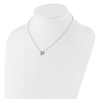 Sterling Silver RH-pl Cr.Opal Heart 16in Necklace w/2in ext and Earring Set