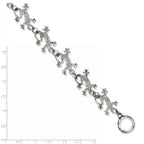 Stainless Steel Polished & Antiqued Lizards Toggle Bracelet for Men