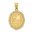 14k Gold Virgo Zodiac Pendant with Polished Satin Finish Solid Oval Design