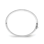 Sterling Shimmer Sterling Silver Rhodium-plated 62 Stone CZ Hinged Bangle Bracelet