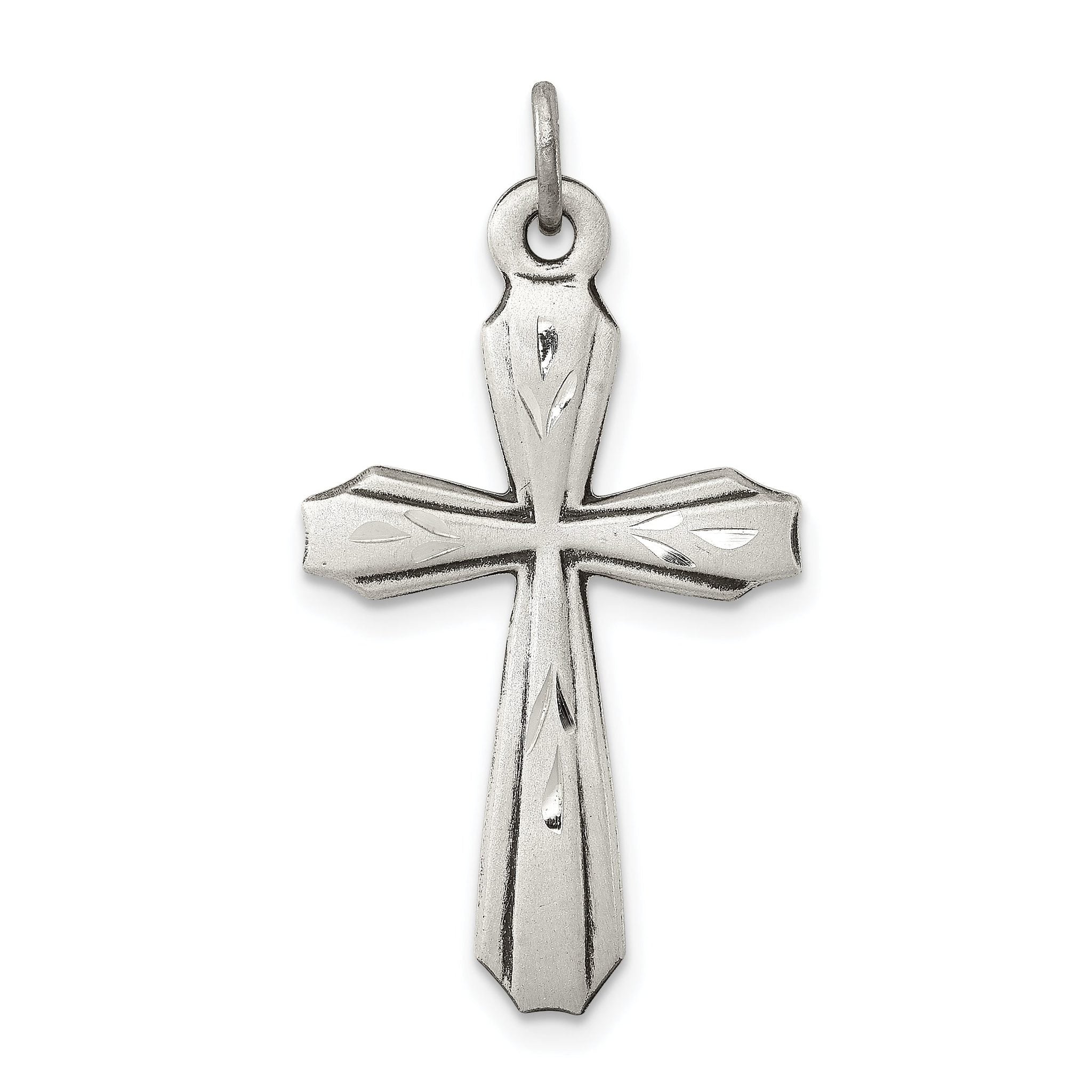 Sterling Silver 925 Cross Pendant with Polished Antique Finish Main image