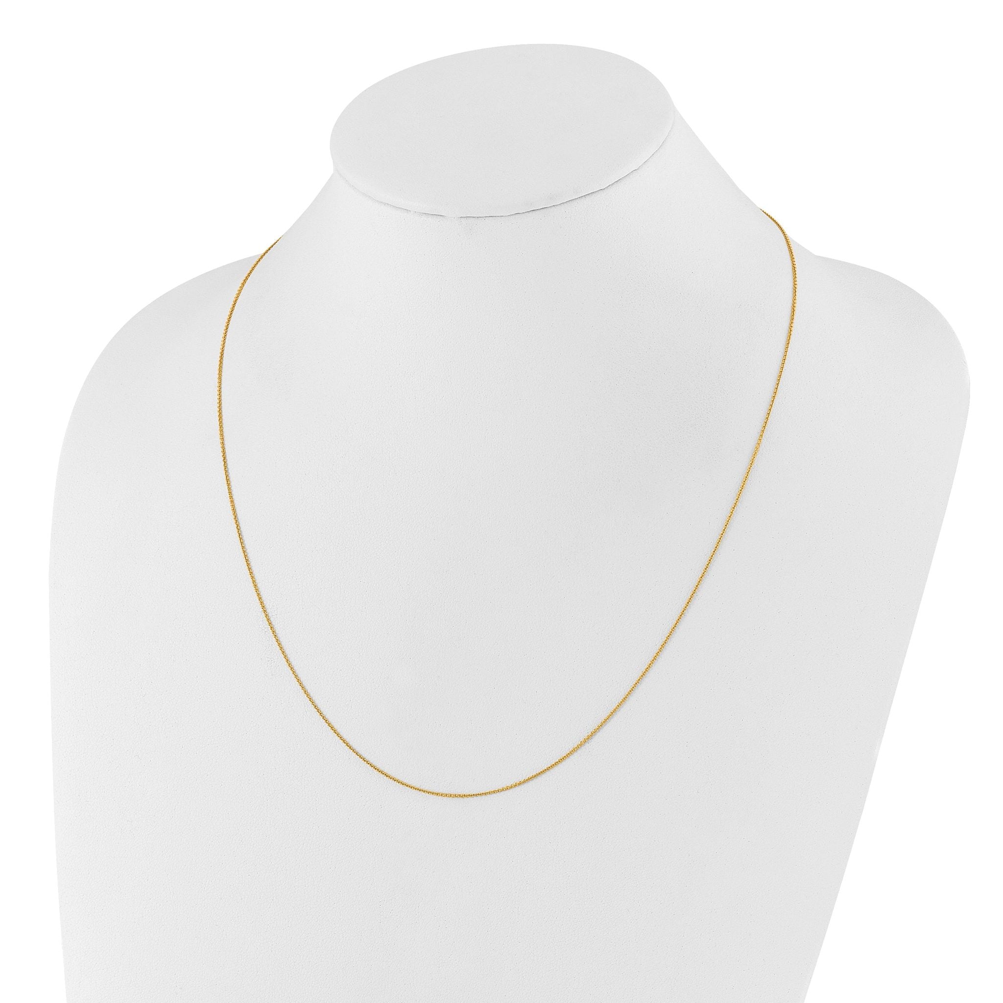 14K Adjustable .7mm Round Cable Chain