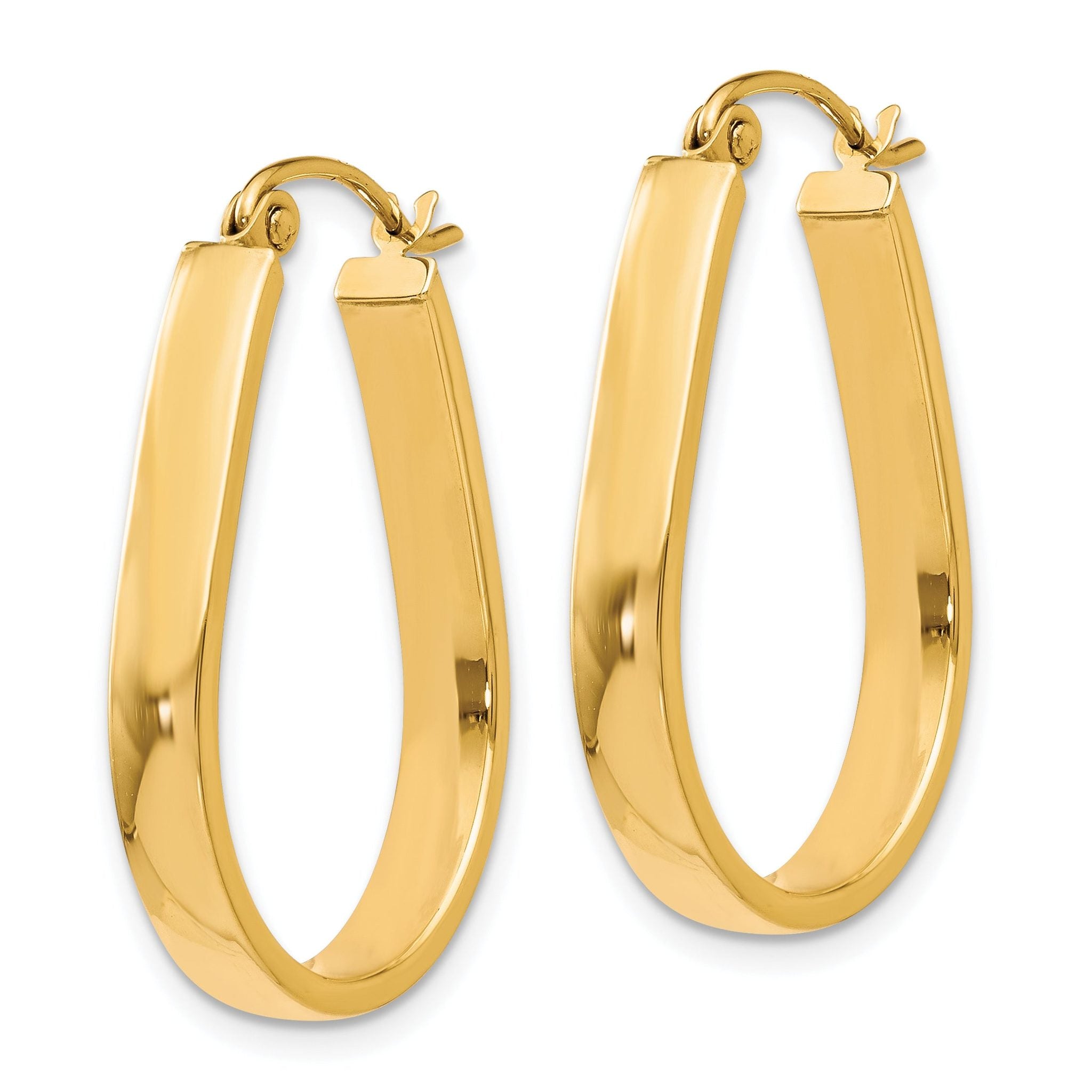 10K Polished Hinged Hoop Earrings Secondary image