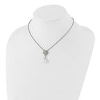 1928 Silver-tone Crystal and Imitation Pearl 16in With  3in ext. Necklace