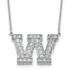14k White Gold 3/4 carat Lab Grown Diamond VS+ F+ Complete Letter W 18 inch Initial Necklace