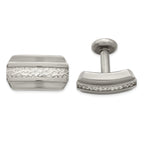 Brushed Titanium & Sterling Silver Cuff Links by Edward Mirell