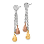 Stainless Steel Multi-Color Polished Teardrop Drop Dangle Earrings for Women