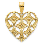 14ky Fancy Heart Pendant
