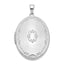 Sterling Silver Rhod-pltd Scroll Border 33mm Oval 4 Photo Family Locket