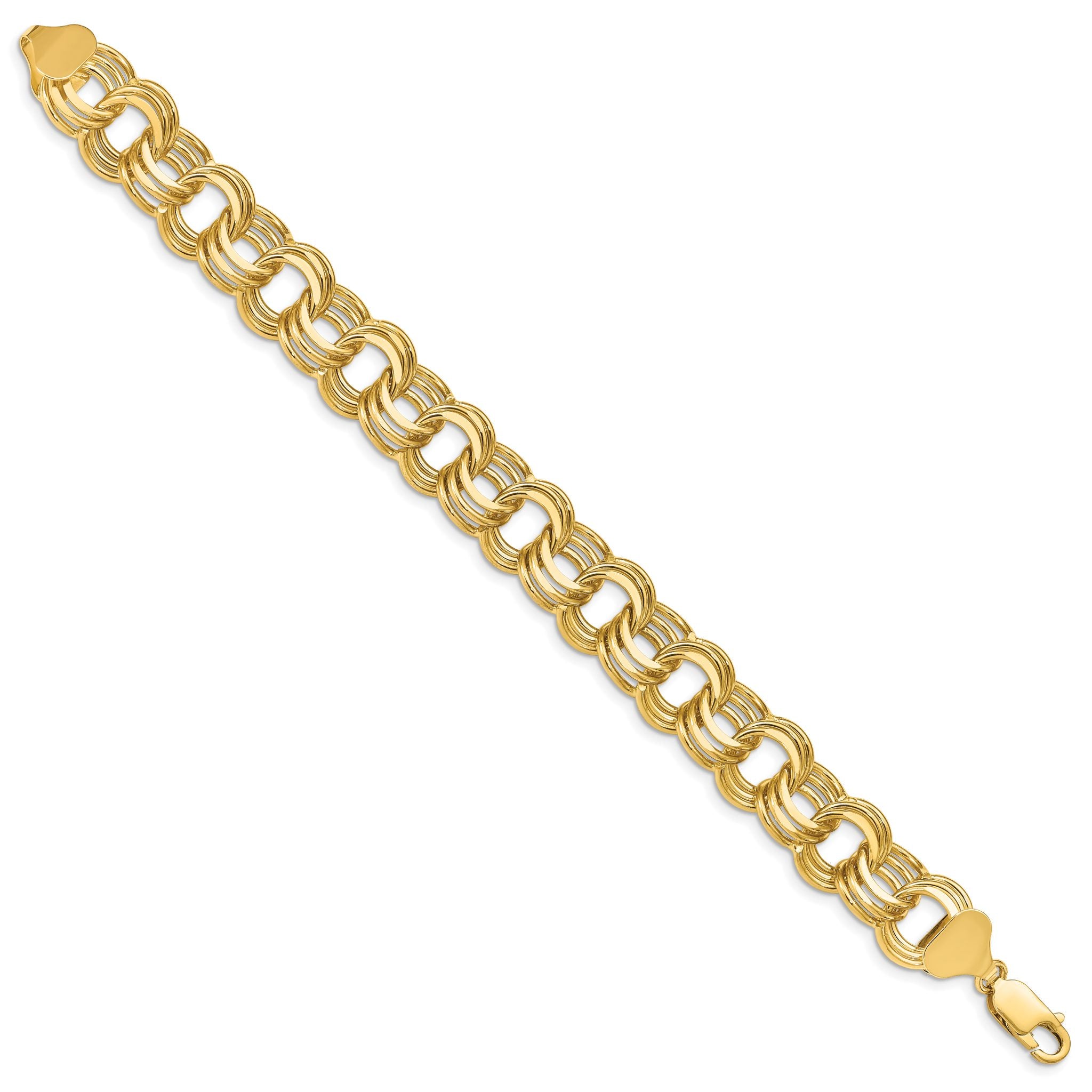 14k Triple Link Charm Bracelet Secondary image