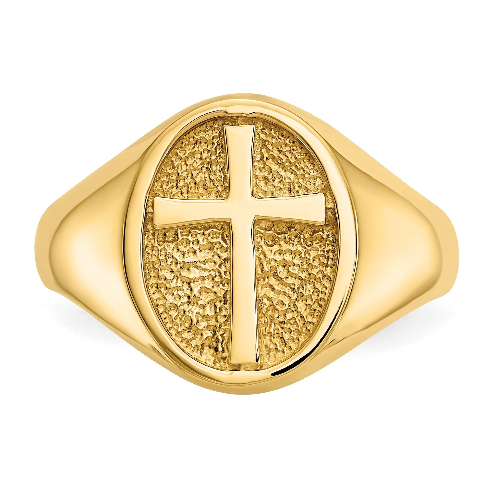 14k Polished Eternal Life Cross Ring