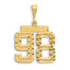 14K Gold Large Diamond-Cut Number 98 Charm with Brushed Finish