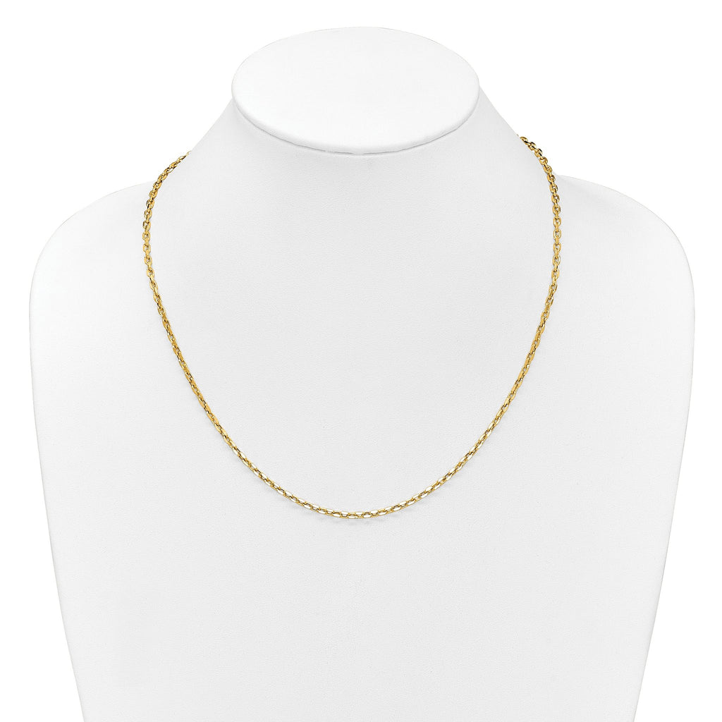 14K Adjustable 2.75mm Semi-Solid D/C Cable Chain