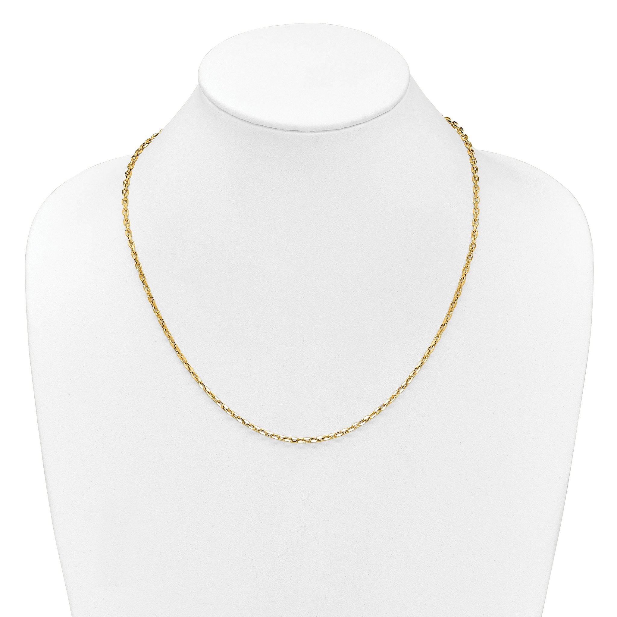 14K Adjustable 2.75mm Semi-Solid D/C Cable Chain