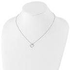 White Ice Sterling Silver Rhodium-plated 18 Inch Open Diamond-shaped Diamond Necklace with 2 Inch Extender