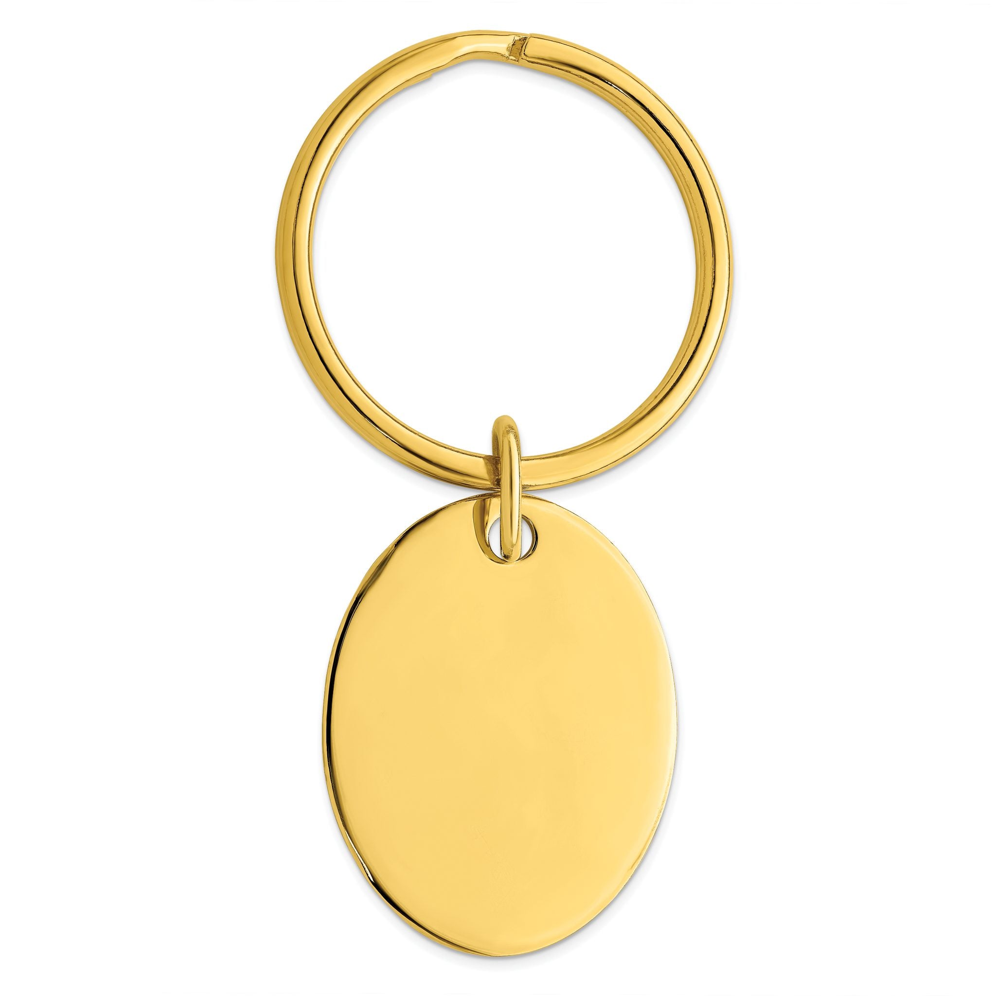 Gold-plated Kelly Waters Polished Oval Key Ring Main image