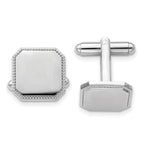 Rhodium-Plated Square Engravable Cuff Links by Kelly Waters