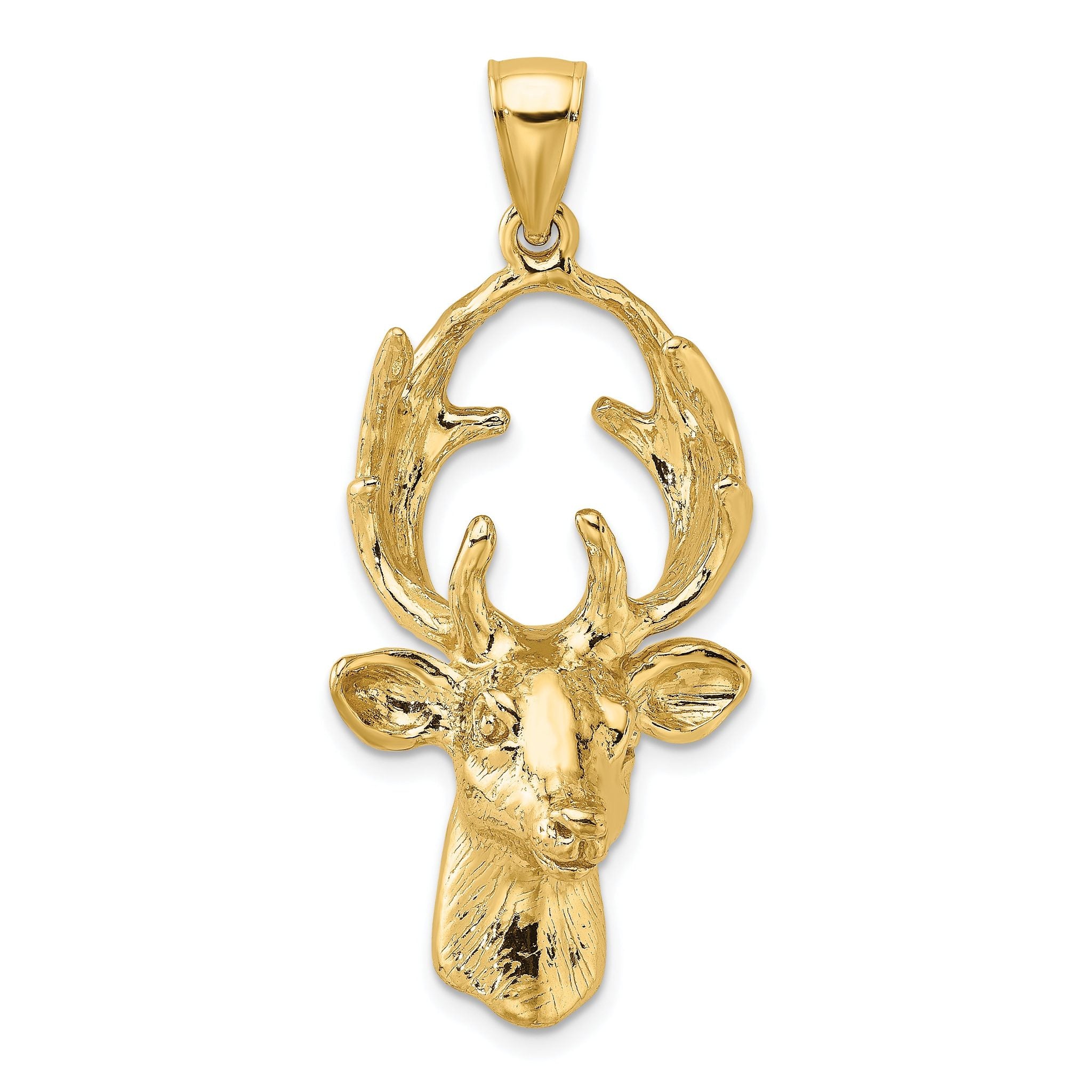14K 3-D Deer Head Charm Main image