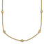 14k Complete 1/3 carat Bezel-set Diamond and Cable Chain 13-Station 16 inch Necklace