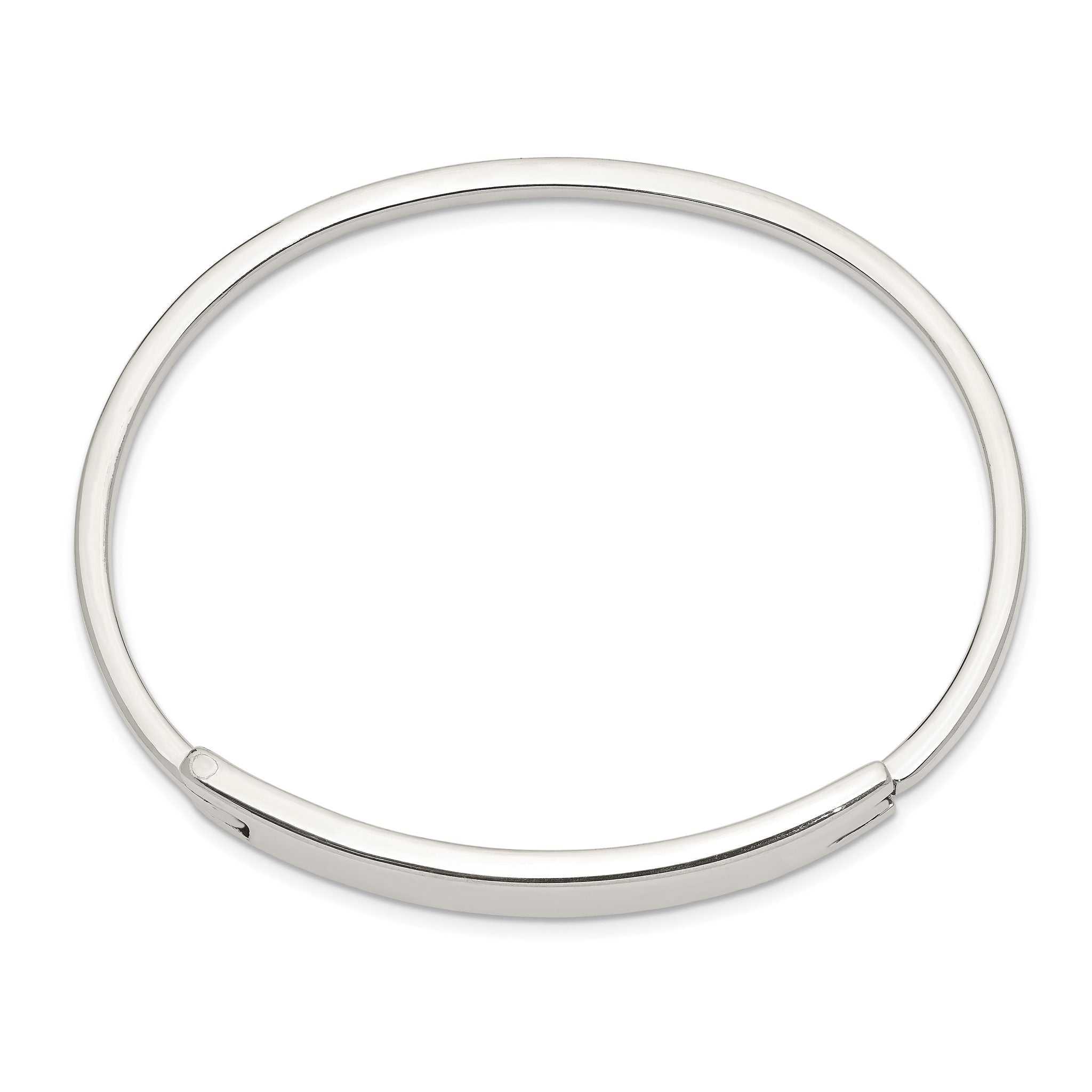 Sophia Jewelers Sterling Silver 925 Polished Hinged ID Bangle for Women