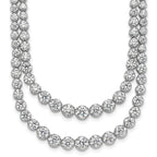 14k White Gold 14 7/8 carat Lab Grown Diamond VS/SI+ G+ Complete 18 inch Graduated Layered Tennis Necklace