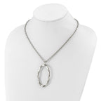 Stainless Steel Hammered Oval Pendant with 2 inch ext Necklace