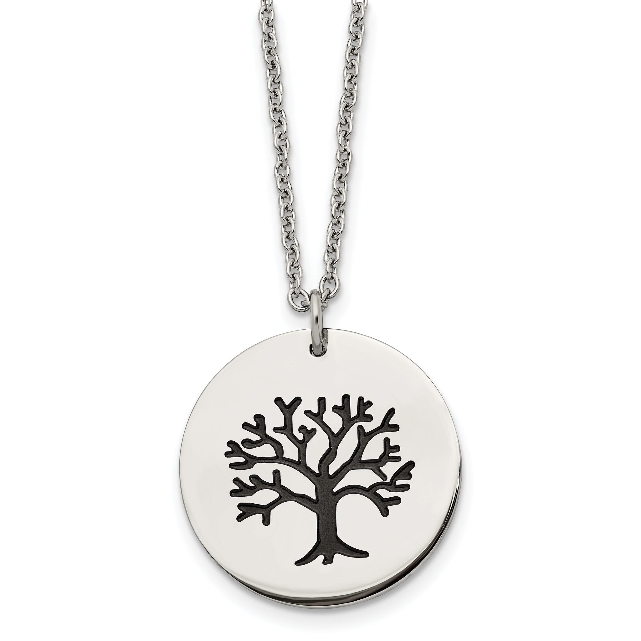 Chisel Stainless Steel Polished and Enameled Family Tree of Life Pendant on a 22 inch Cable Chain Necklace Main image