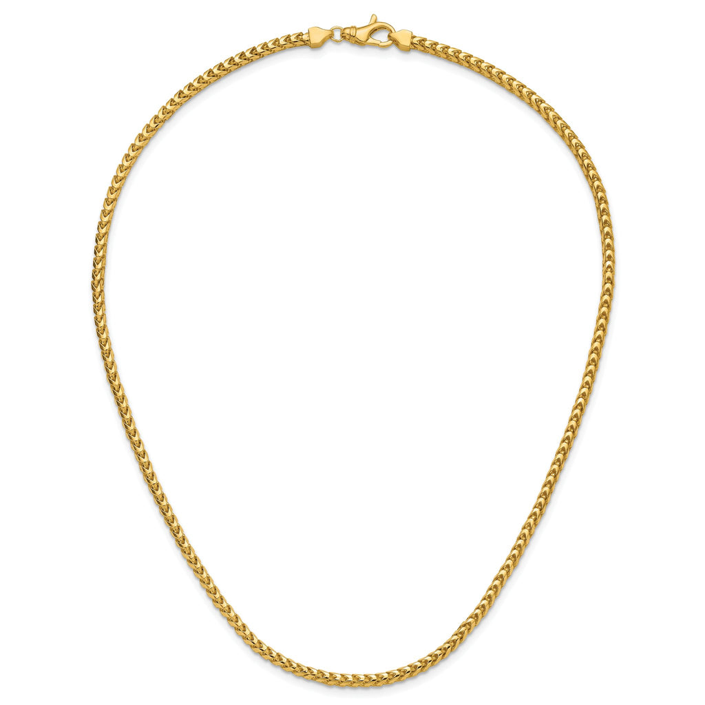 14K Yellow Gold Solid Franco Chain Necklace 3mm