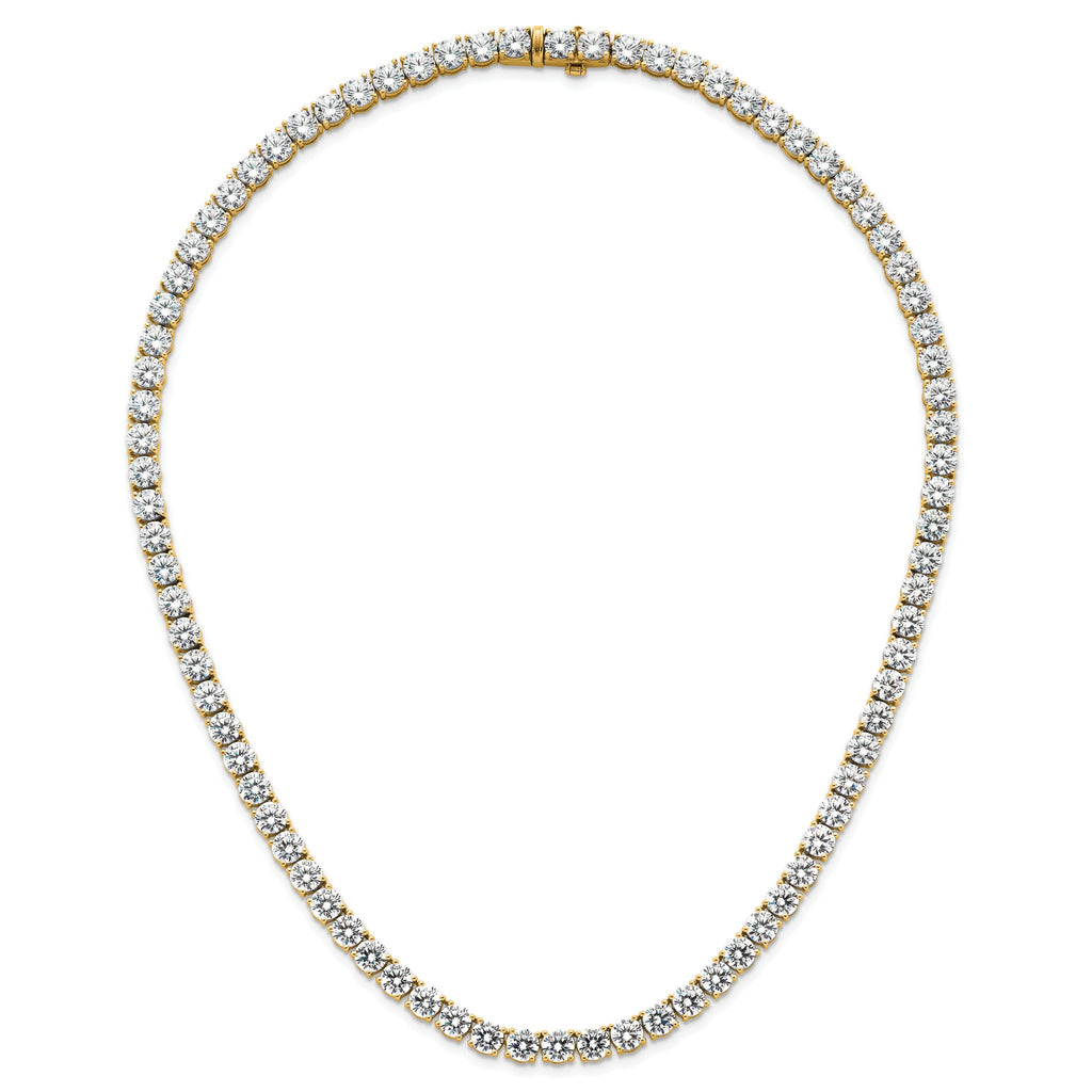 14k 62 1/4 carat Lab Grown Diamond VS/SI+ G+ Complete Round 20 inch Straight Tennis Necklace