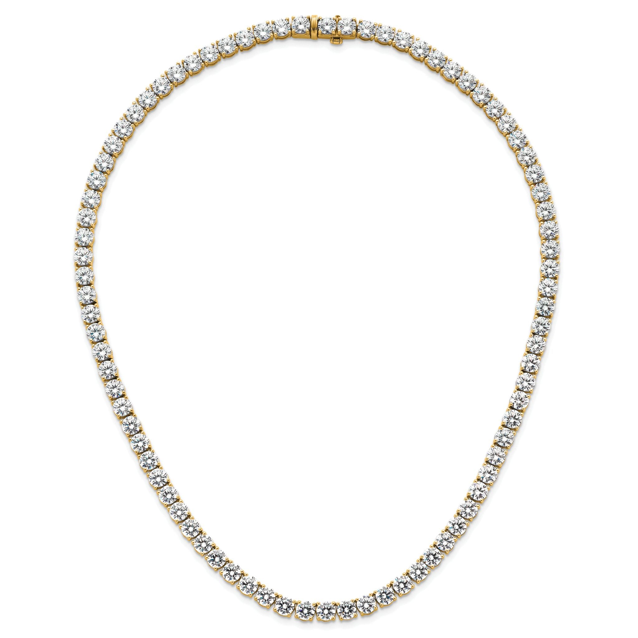 14k 62 1/4 carat Lab Grown Diamond VS/SI+ G+ Complete Round 20 inch Straight Tennis Necklace