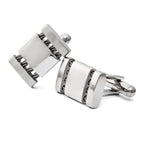 Stainless Steel Brushed & Polished Cable Cuff Links