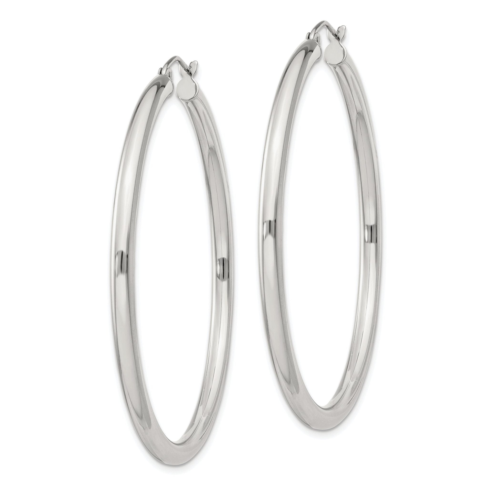 Sterling Silver 3mm Round Hoop Earrings Secondary image