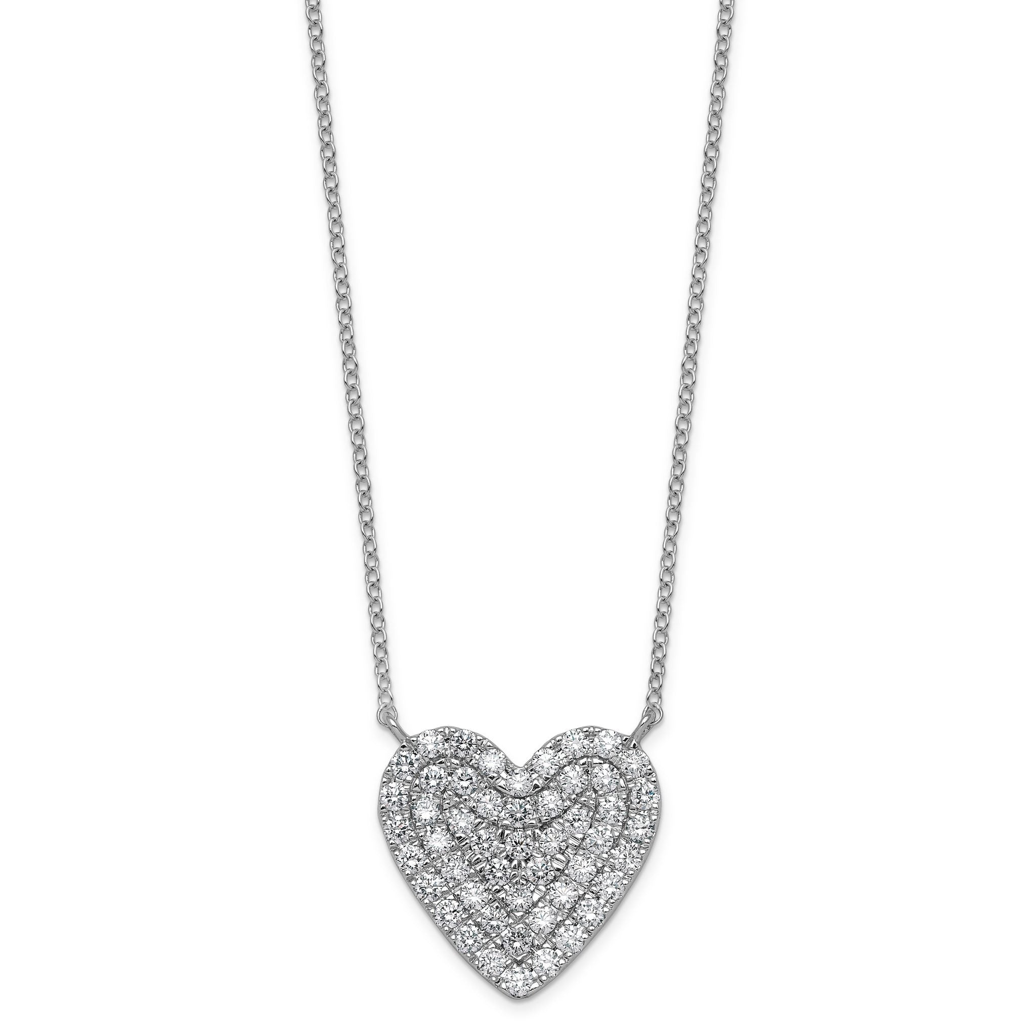 14kw 1 ctw Lab Grown Diamond VS+ F+ Round Cluster Necklace Main image