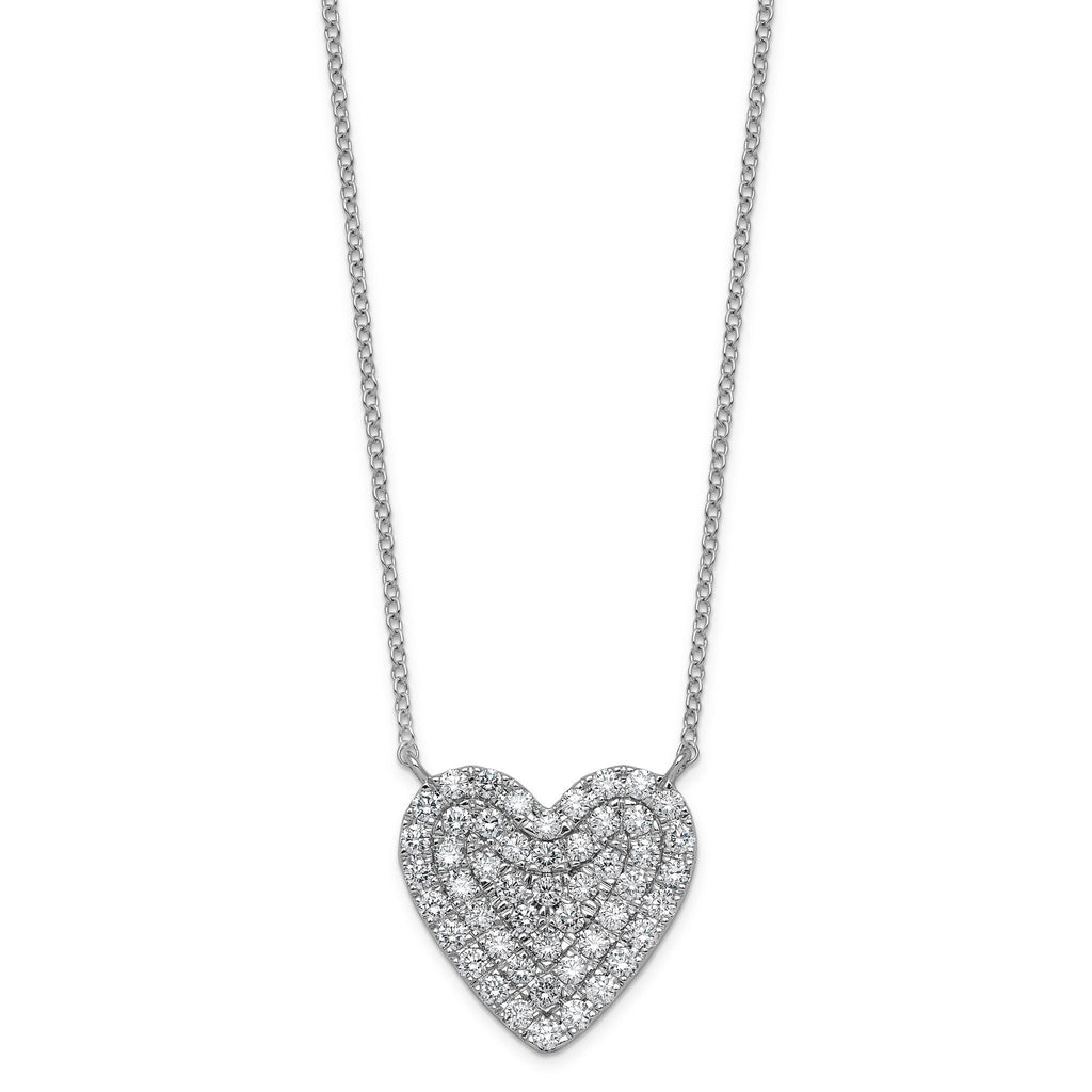 14kw 1 ctw Lab Grown Diamond VS+ F+ Round Cluster Necklace
