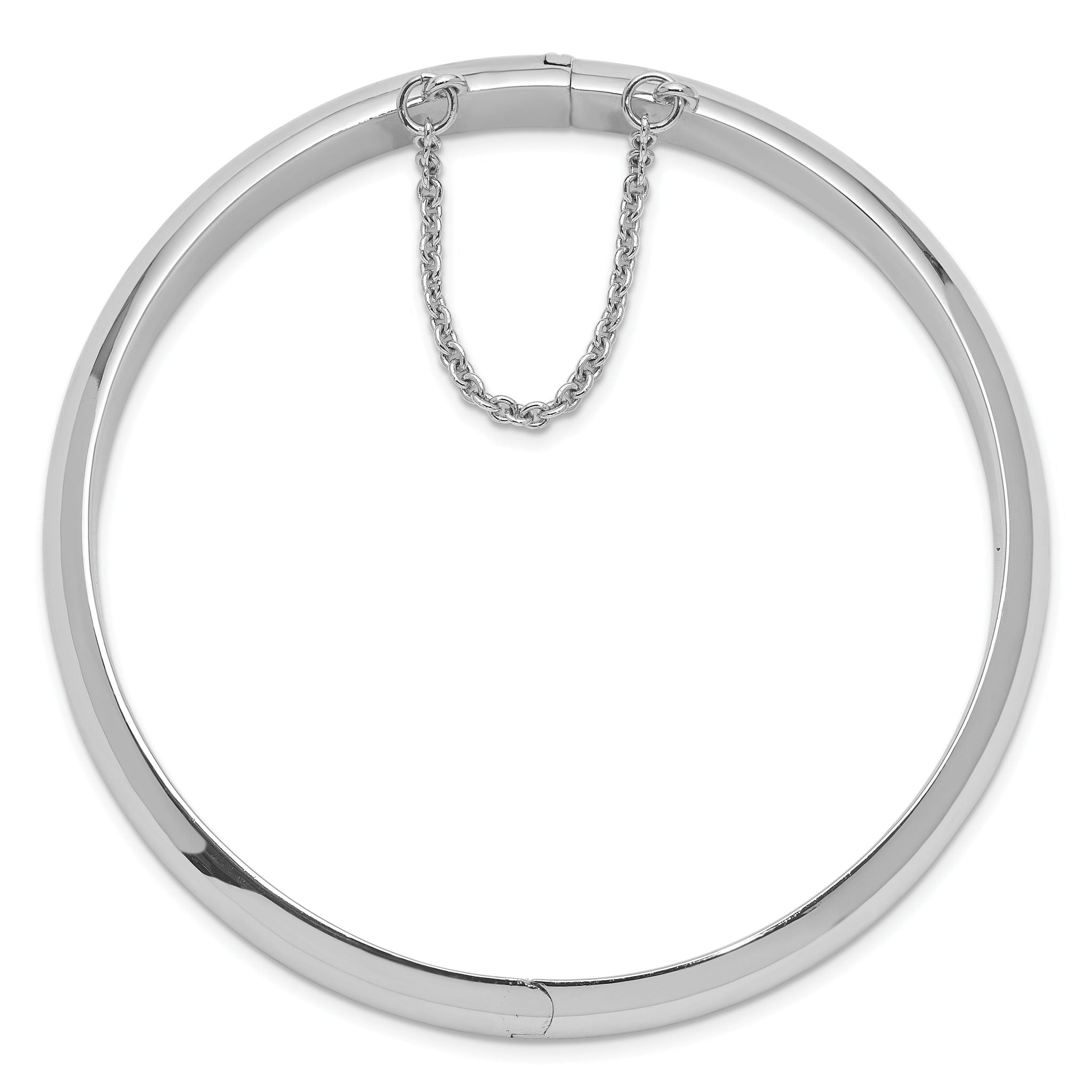 Sterling Silver Rhodium-plated 9.00mm Fancy Hinged Bangle Bracelet Secondary image