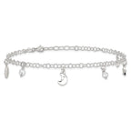 Sun, Moon & Star Anklet in Sterling Silver