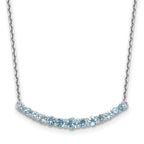 Sterling Silver Rhodium-plated Blue Topaz Pendant w/Necklace