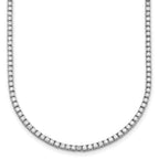 14k White Gold 5 carat Lab Grown Diamond VS+ F+ Complete Round 20 inch Straight Tennis Necklace