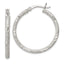 Sophia Jewelers Sterling Silver 2.5mm Diamond-Cut Hinged Hoop Earrings with Polished Finish