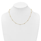 14k Complete 1/5 carat Bezel-set Diamond and Cable Chain 13-Station 16 inch Necklace