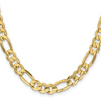 14K 8 inch 8.75mm Concave Open Figaro with Lobster Clasp Bracelet