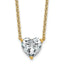 14k 3 carat Lab Grown Diamond VS+ F+ Heart Complete 18 inch Four Prong Pendant Necklace