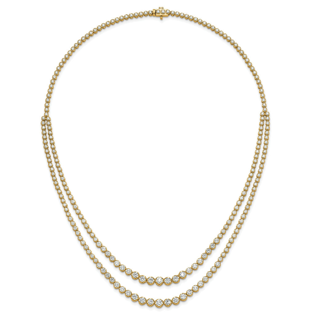 14k 15 1/2 carat Certified Lab Grown Diamond VS/SI+ G+ Complete 20 inch Graduated Layered Tennis Necklace